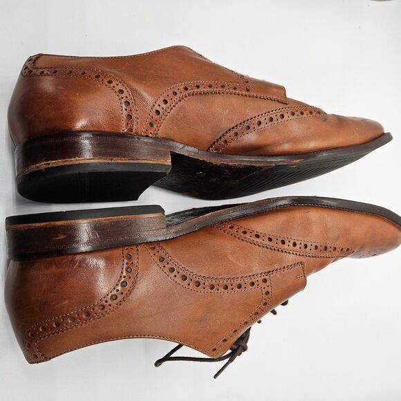 Cole Haan Men\'s Size 14M Benton Wingtip Brown Leather Oxfords Dress Shoe C24116 main image 7